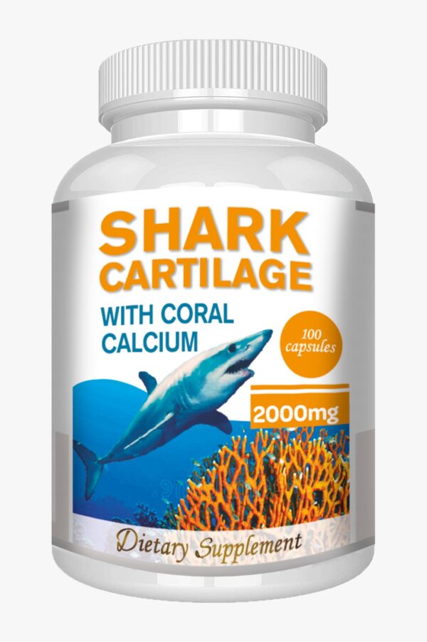 Shark cartilage with coral defense system cartílago de tiburon bones joint support