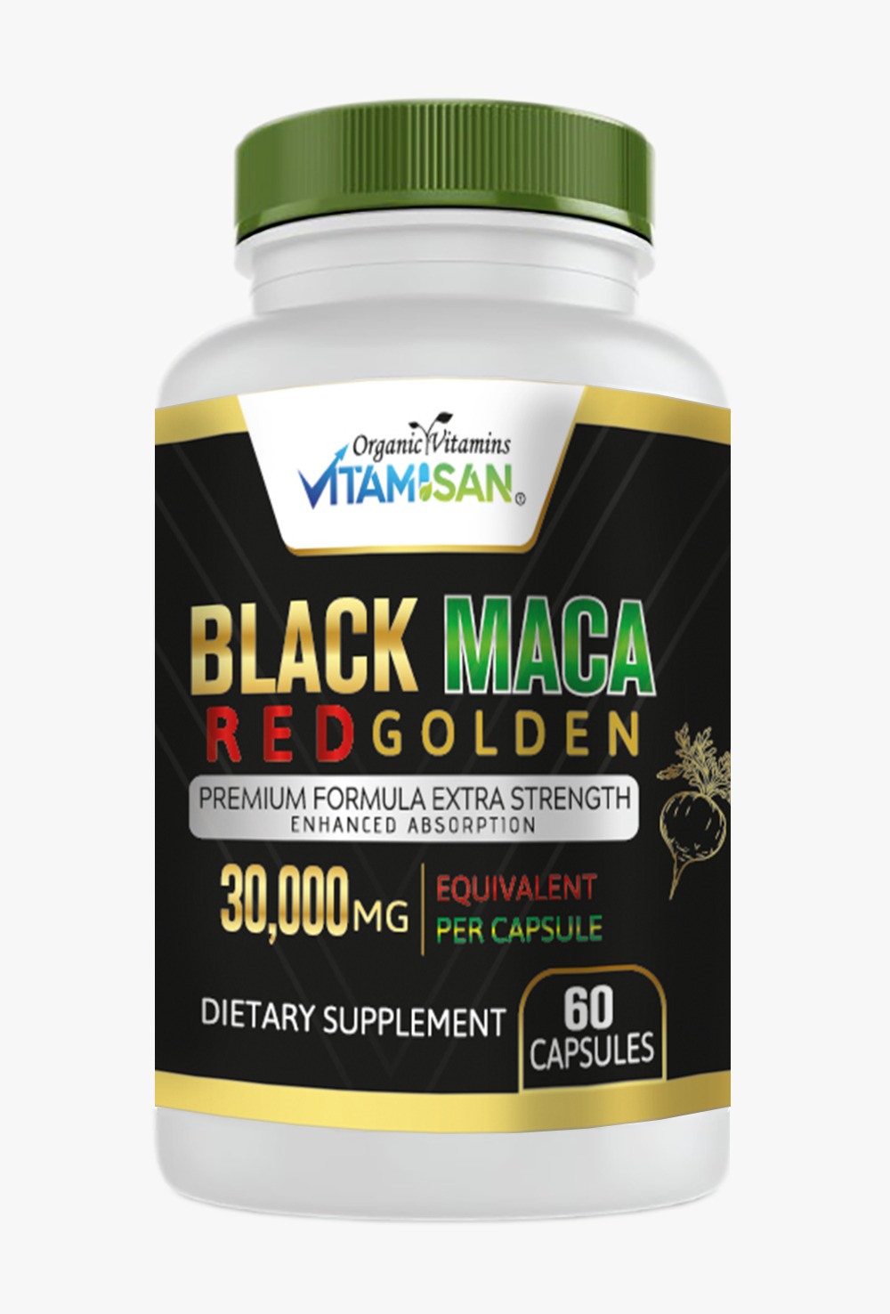 Maca Capsules BLACK Maca Yellow Maca Red Maca Roots Grown in Peru Peruvian Powder, Men & Women Supplement