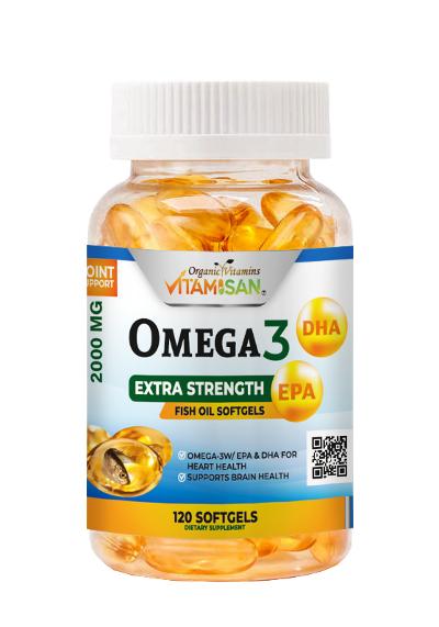 Omega 3 Fish Oil Capsules Strength 120 softgels EPA & DHA, Highest Potency
