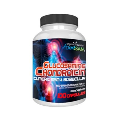 Glucosamine Chondroitin with Turmeric, MSM & Boswellia – Joint Support Supplement for Mobility, Comfort & Flexibility – 100 Capsules by Vitamisan
