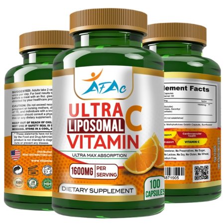 ULTRA LIPOSOMAL VITAMIN C 1600 MG 100 CAPSULES  High Absorption AFAC