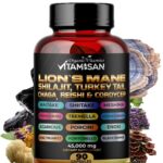Lion Mane Mushroom Complex 45000mg with Shilajit  90 Caps USA VITAMISAN