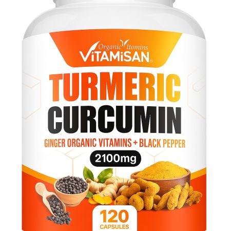 Turmeric Curcumin 2100mg with Black Pepper & Ginger - Anti-Inflammatory, Joint Support, Immune Booster - 120 Capsules - Organic, High Potency, Natural Pain Relief Supplement"
