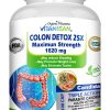 Vitamisan Colon Detox 25X – Maximum Strength 1620mg – Triple Action Cleanse with Parasite & Candida Support – Natural Detox & Weight Management – 100 Veggie Capsules – Non-GMO