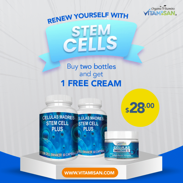 CELULAS MADRES STEM CELL 1000MG + FREE CELULAS MADRES CREAM