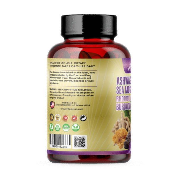 Vitamisan Ultra Vitality Complex – 23,300mg Mega Blend with Ashwagandha, Shilajit, Sea Moss, Black Seed Oil + 12 Super Adaptogens