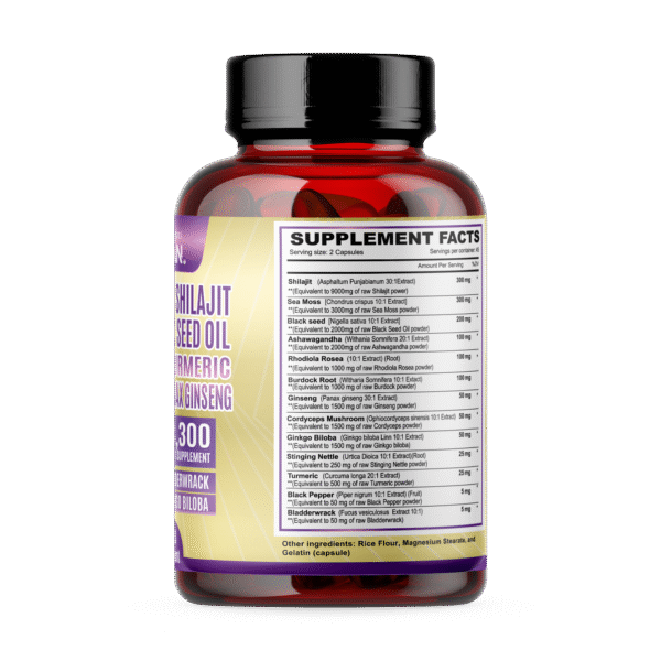 Vitamisan Ultra Vitality Complex – 23,300mg Mega Blend with Ashwagandha, Shilajit, Sea Moss, Black Seed Oil + 12 Super Adaptogens