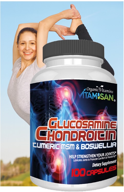 Glucosamine Chondroitin with Turmeric, MSM & Boswellia – Joint Support Supplement for Mobility, Comfort & Flexibility – 100 Capsules by Vitamisan