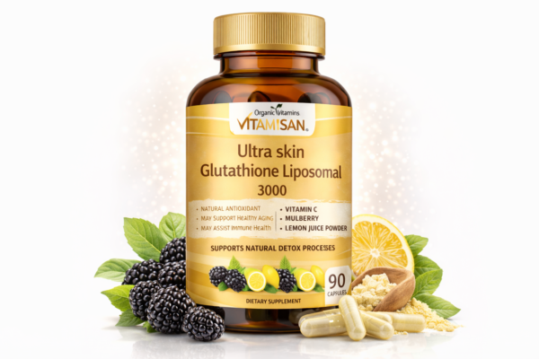 Ultra Skin Glutathione Liposomal 3000mg – Antioxidant Support with Vitamin C, Mulberry & Lemon | 90 Capsules