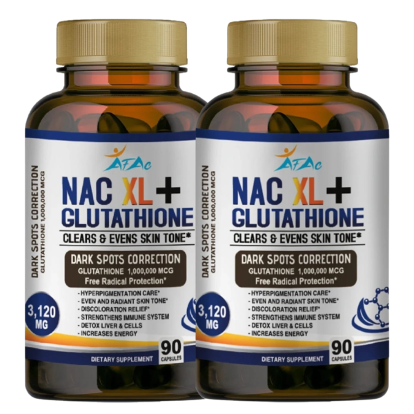 NACSXL NAC XL + Glutathione 2-Pack – Antioxidant, Skin Tone & Detox Support | 180 Capsules