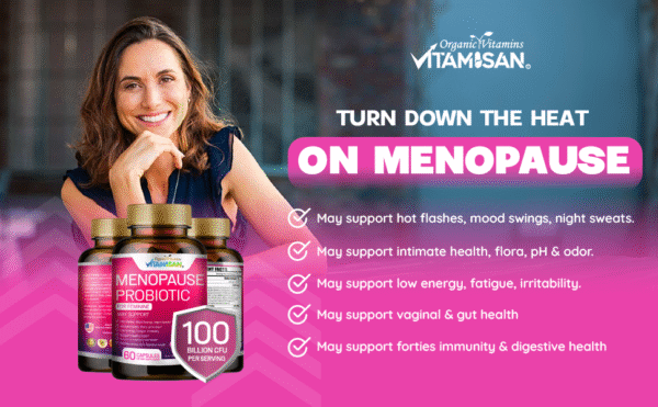 PORTADA-2.png Menopause Probiotic for Women – 100 Billion CFU | Natural Hormone Balance, Hot Flash & Mood Relief, Vaginal & Gut Health Support | 4-in-1 Menopause Supplement | Vegan, Non-GMO, USA Made – 60 Capsules