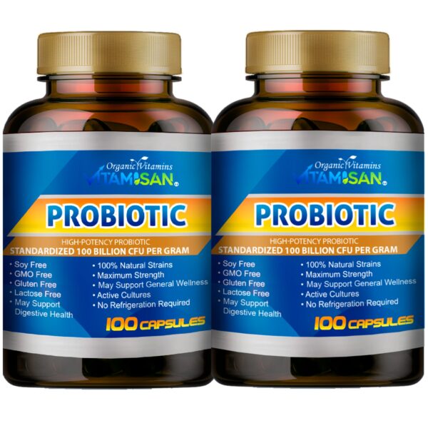 Probiotic 100 capsules Vitamisan Sale 2 BOTTLE PACK 100 billion
