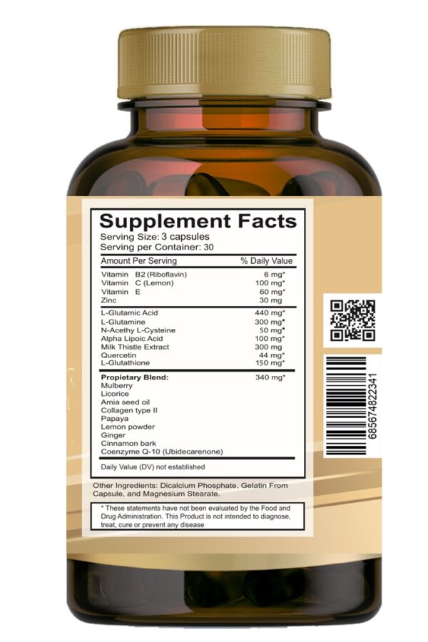 Ultra Skin Glutathione Liposomal 3000mg – Antioxidant Support with Vitamin C, Mulberry & Lemon | 90 Capsules