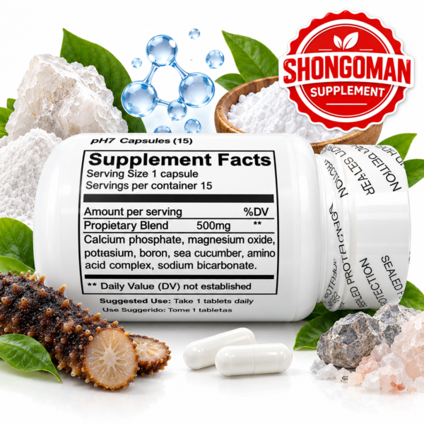 Shongoman supplement PH7 Alkaline Mineral Complex – Advanced pH Balance & Cellular Support Supplement | Hongosan