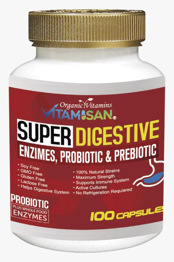 Super Digestives Enzimas PROBIOTIC and PREBIOTIC Enzymes Probiotics VITAMISAN