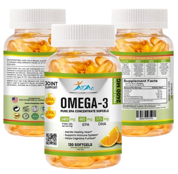 WhatsApp-Image-2022-03-03-at-1.19.59-PM.jpeg Omega 3 Fish Oil Capsules 3x Strength 2400mg EPA & DHA, Highest Potency 120 SOFGELS AFAC