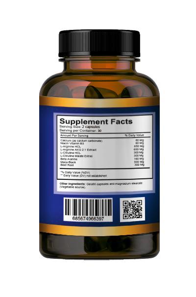 Nitric Oxide XL 3000 mg – L-Arginine & L-Citrulline for Circulation, Energy & Performance | 60 Capsules