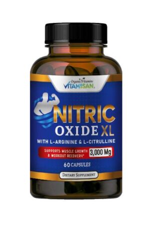 Nitric Oxide XL 3000 mg – L-Arginine & L-Citrulline for Circulation, Energy & Performance | 60 Capsules