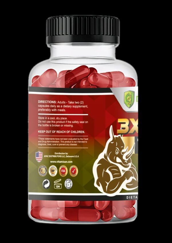 3Xtreme Testo – Men’s Performance Support for Energy, Strength & Vitality | 60 Capsules