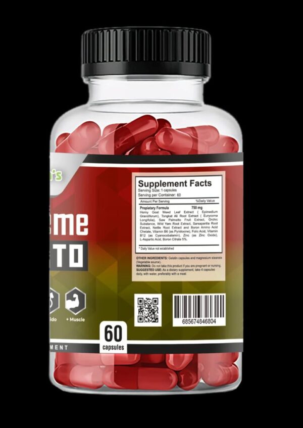 3Xtreme Testo – Men’s Performance Support for Energy, Strength & Vitality | 60 Capsules