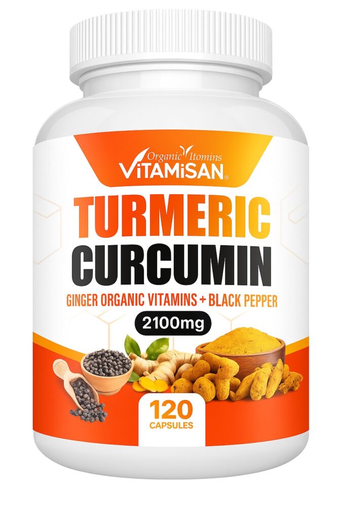 Turmeric Curcumin 2100mg with Black Pepper & Ginger - Anti-Inflammatory, Joint Support, Immune Booster - 120 Capsules - Organic, High Potency, Natural Pain Relief Supplement"