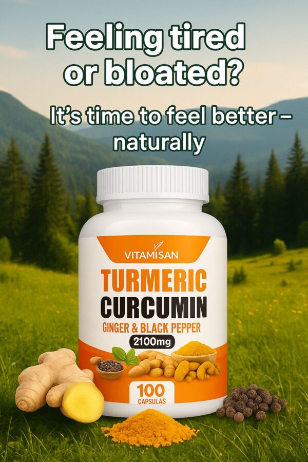 Turmeric Curcumin 2100mg with Black Pepper & Ginger - Anti-Inflammatory, Joint Support, Immune Booster - 120 Capsules - Organic, High Potency, Natural Pain Relief Supplement"