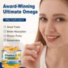 Omega 3 Fish Oil Capsules Strength 120 softgels EPA & DHA, Highest Potency VITAMISAN