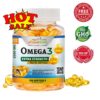 Omega 3 Fish Oil Capsules Strength 120 softgels EPA & DHA, Highest Potency VITAMISAN