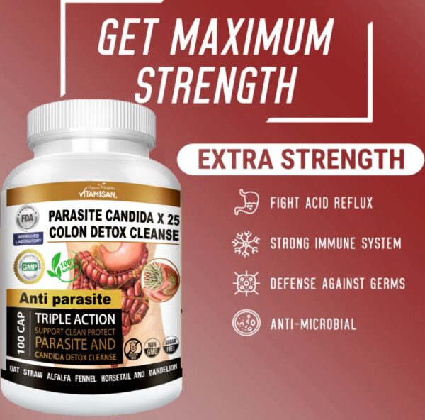 PARASITE CANDIDA COLON DETOX CLEANSE 100 VITAMISAN