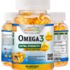 Omega 3 Fish Oil Capsules Strength 120 softgels EPA & DHA, Highest Potency VITAMISAN