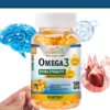 Omega 3 Fish Oil Capsules Strength 120 softgels EPA & DHA, Highest Potency VITAMISAN