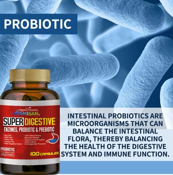 Super Digestives Enzimas PROBIOTIC and PREBIOTIC Enzymes Probiotics VITAMISAN