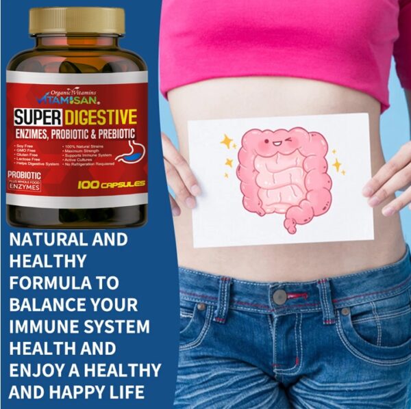 Super Digestives Enzimas PROBIOTIC and PREBIOTIC Enzymes Probiotics VITAMISAN