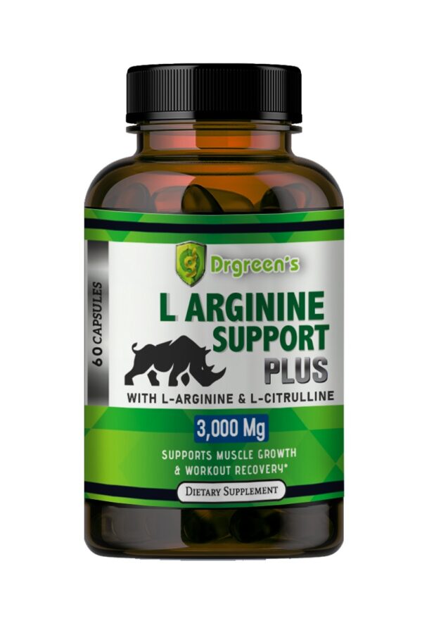 L-Arginine Support Plus by Drgreen’s – Advanced Nitric Oxide Supplement for Muscle Growth, Vascularity & Faster Recovery – 3000mg Formula