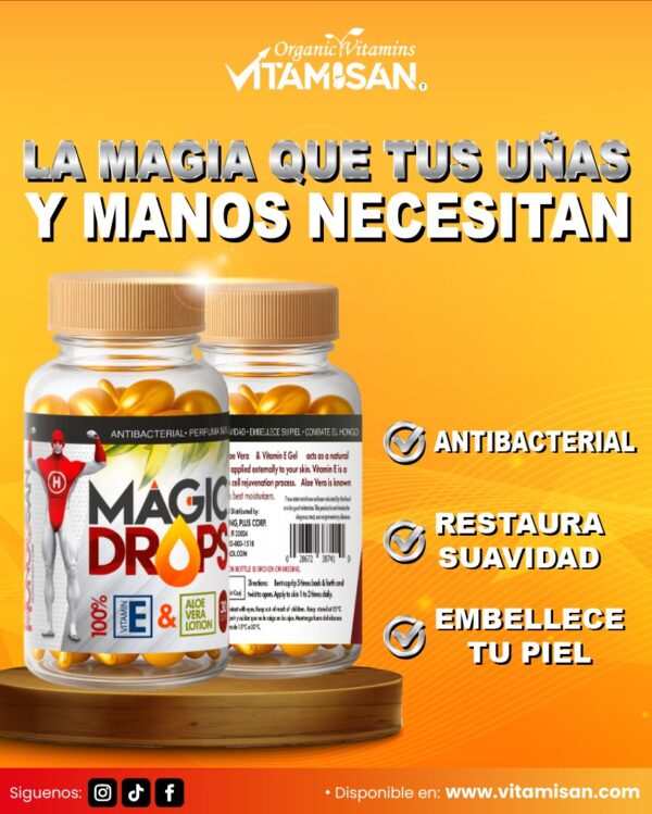 Magic Drops – Vitamin E Capsules with Aloe Vera – Skin Softening & Hydration Formula – 60 Pieces