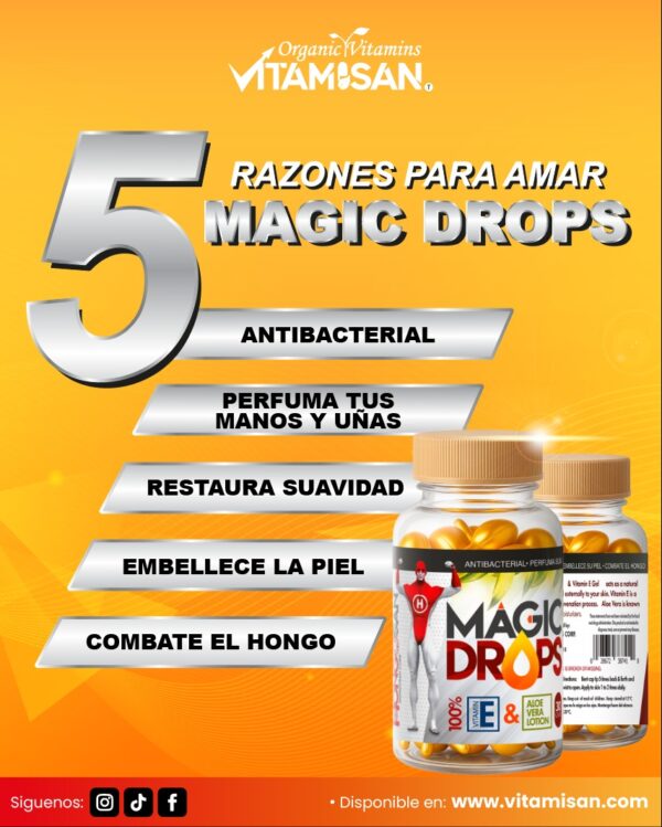 Magic Drops – Vitamin E Capsules with Aloe Vera – Skin Softening & Hydration Formula – 60 Pieces