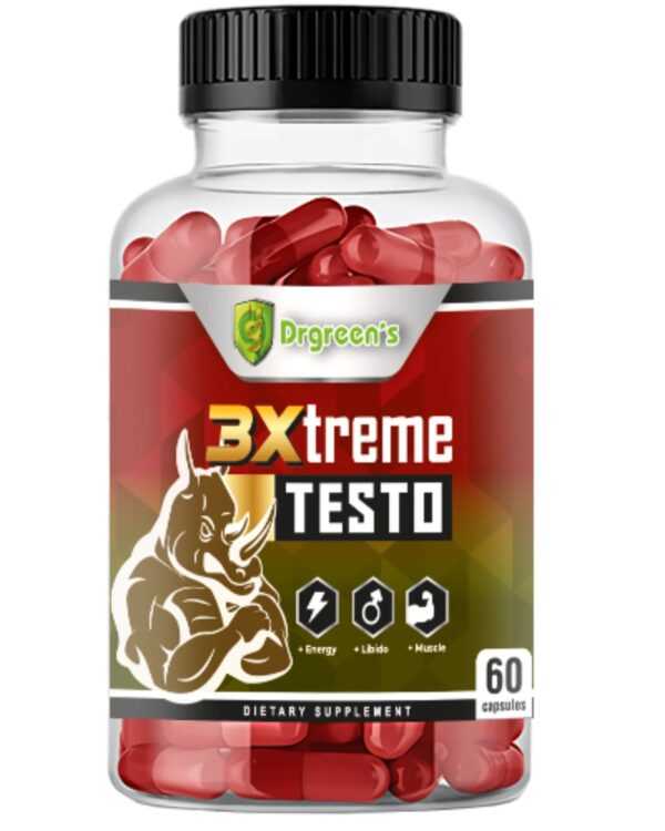 3Xtreme Testo – Men’s Performance Support for Energy, Strength & Vitality | 60 Capsules