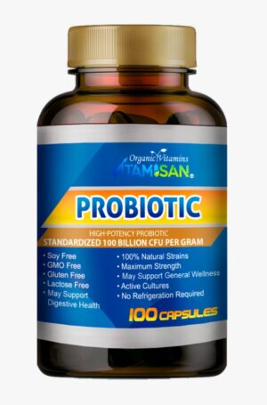 Vitamisan Probiotic 100 Billion CFU – Maximum Strength, 100 Capsules – Immune & Digestive Support – Non-GMO, Gluten-Free