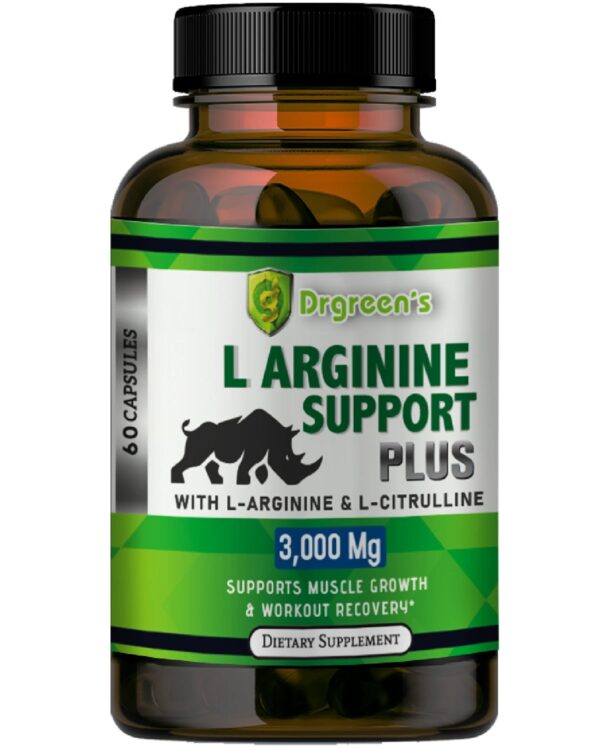 L-Arginine Support Plus by Drgreen’s – Advanced Nitric Oxide Supplement for Muscle Growth, Vascularity & Faster Recovery – 3000mg Formula
