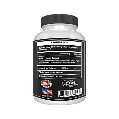 Multi Collagen Peptides VITAMISAN AFAC 120 Caps – Hair, Skin, Nails & Joint Support | Type I, II, III, V, X