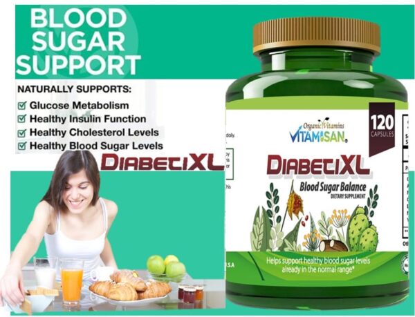 DiabeticXl Blood Sugar Balance Supplement – Advanced Herbal Support for Healthy Glucose Levels | 120 Capsules