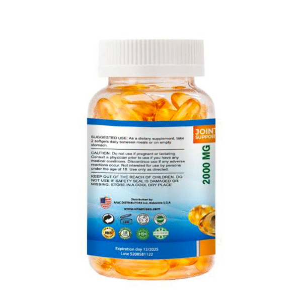 Omega 3 Fish Oil Capsules Strength 120 softgels EPA & DHA, Highest Potency VITAMISAN