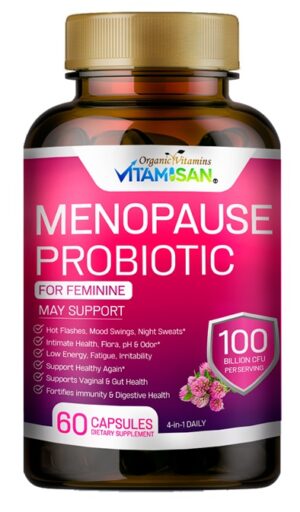 menopause-1.jpg Menopause Probiotic for Women – 100 Billion CFU | Natural Hormone Balance, Hot Flash & Mood Relief, Vaginal & Gut Health Support | 4-in-1 Menopause Supplement | Vegan, Non-GMO, USA Made – 60 Capsules