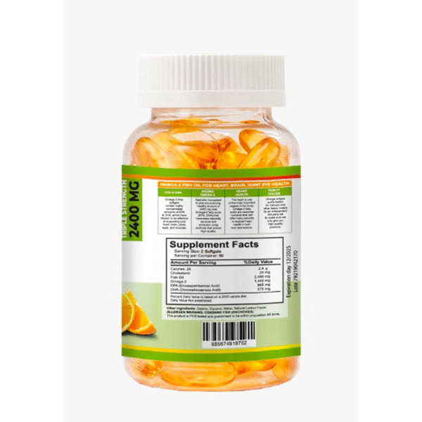 omega3_afac__0001_Capa-11.png Omega 3 Fish Oil Capsules 3x Strength 2400mg EPA & DHA, Highest Potency 120 SOFGELS AFAC