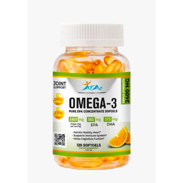 omega3_afac__0002_Capa-10.png Omega 3 Fish Oil Capsules 3x Strength 2400mg EPA & DHA, Highest Potency 120 SOFGELS AFAC