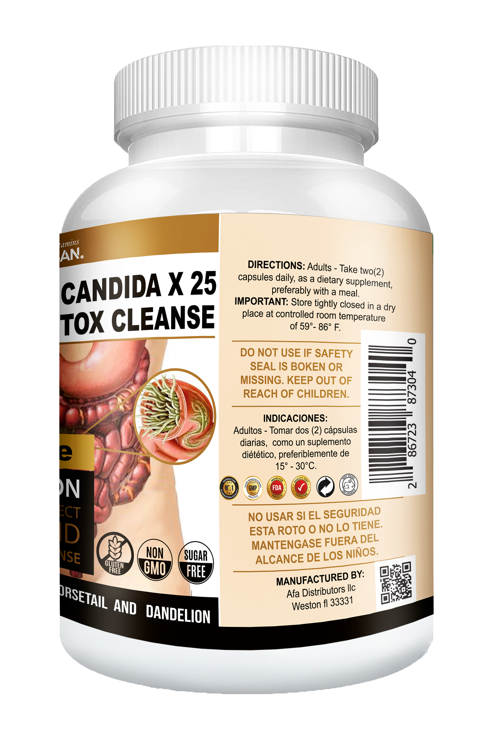 PARASITE CANDIDA COLON DETOX CLEANSE 100 VITAMISAN
