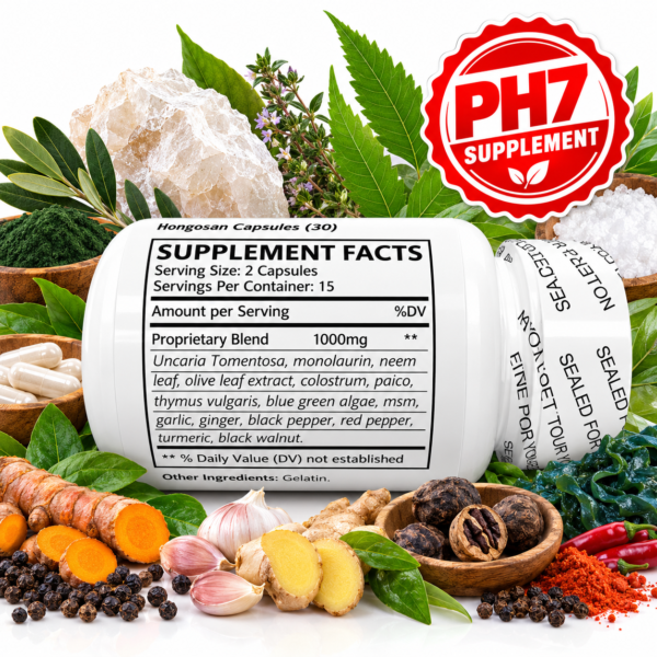 ph7 supplement PH7 Alkaline Mineral Complex – Advanced pH Balance & Cellular Support Supplement | Hongosan