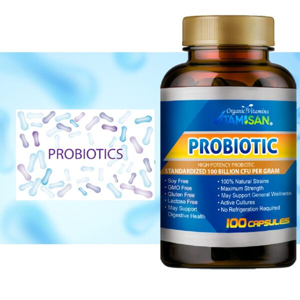 probiotic_C Vitamisan Probiotic 100 Billion CFU – Maximum Strength, 100 Capsules – Immune & Digestive Support – Non-GMO, Gluten-Free