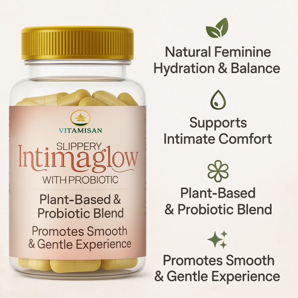 ChatGPT Image 29 oct 2025, 01_54_55 p.m. IntimaGlow with Probiotics – Feminine Hydration, Comfort & Intimate Balance Support | 60 Capsules
