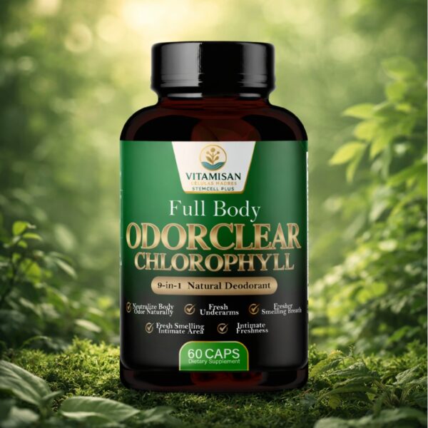 Full Body Odor Clear Chlorophyll Capsules – Natural Internal Deodorant for Breath, Underarms & Intimate Freshness – Chlorophyll Detox Formula – 60 Capsules